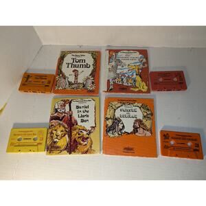 4 Vintage 1970's SuperScope Story Teller Presents Daniel Lions Den HC Books Tape